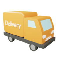 Delivery car clipart flat design icon isolated on transparent background, 3D render logistic and delivery concept png