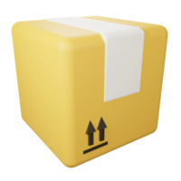 Parcel box clipart flat design icon isolated on transparent background, 3D render logistic and delivery concept png