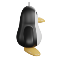 pinguino lato Visualizza clipart piatto design icona isolato su trasparente sfondo, 3d rendere animale ritaglio sentiero 2 png