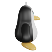 Penguin side view clipart flat design icon isolated on transparent background, 3D render animal clipping path 2 png