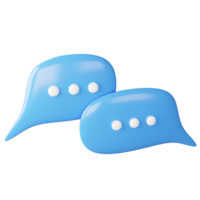 Chat bubble clipart flat design icon isolated on transparent background, 3D render social media concept png