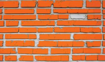 Brick wall orange surface texture background. brick wall pattern vector illustration