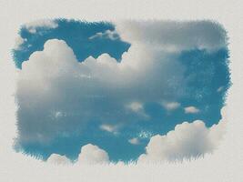 acuarela blanco nubes en el cielo Arte ilustración en blanco papel textura antecedentes foto