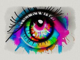 acuarela vistoso pintada ojo Arte ilustración en blanco papel textura antecedentes foto