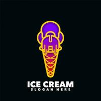 Ice cream gradient logo vector