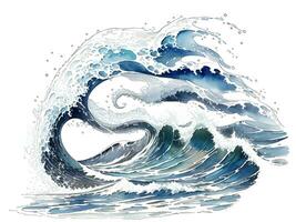 acuarela playa agua olas pintura ilustración foto