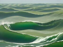 Sea beach green water waves illustration photo