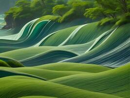 Sea beach green water waves illustration photo