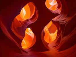 Antelope canyon with vibrant multicolor nebula swirls photo