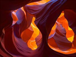 Antelope canyon with vibrant multicolor nebula swirls photo