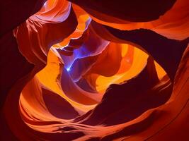 Antelope canyon with vibrant multicolor nebula swirls photo