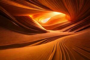 Mysterious golden nebula swirls in Antelope Canyon photo