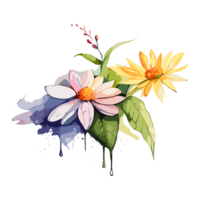 Aquarell violett oder lila Blumen Gemälde Sammlung, transparent Hintergrund, png. handgemalt Jahrgang retro Blumen Illustration zum T-Shirts, Buch Abdeckungen, und drucken Medien Dekorationen png