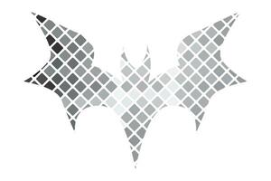 Gradient line pixel texture graph bat design on white background for halloween festival. vector