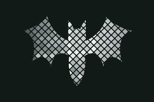 Gradient line pixel texture graph bat design on white background for halloween festival. vector