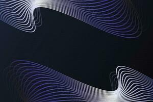 Wavy curve futuristic geometric lines texture dark blue and black background vector