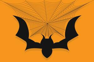 Halloween spider web net texture pattern on orange background vector