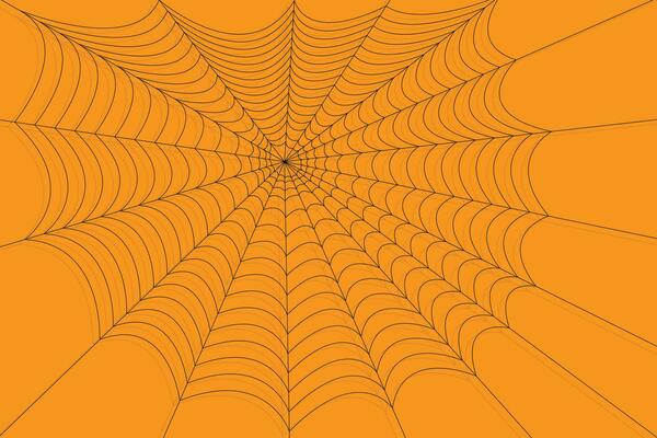 Halloween spider web net texture pattern on orange background