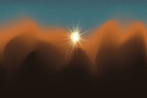 Nature horizon dark golden gray mountain travel view landscape with sunset vector