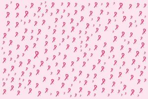 Breast cancer awareness month seamless pattern with pink ribbon shape vector