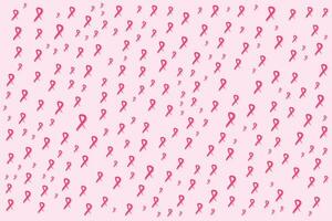 Breast cancer awareness month seamless pattern with pink ribbon shape vector