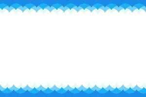 Blue waves with peaks gradient decorative frame border, Vector design template, Abstract water waves.