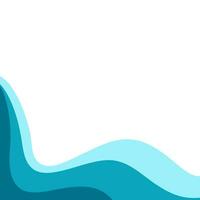 Corner frame water design elements isolate. Waves frame vector