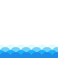 Semicircular sea waves decorative frame, Vector design template, Abstract water waves