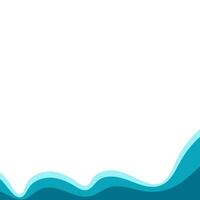 Corner frame water design elements isolate. Waves frame vector