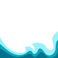 Corner frame water design elements isolate. Waves frame vector