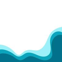 Corner frame water design elements isolate. Waves frame vector