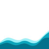 Corner frame water design elements isolate. Waves frame vector