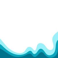 Corner frame water design elements isolate. Waves frame vector