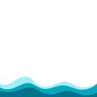 Corner frame water design elements isolate. Waves frame vector