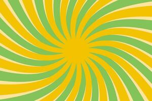 Sun rays background, psychedelic wavy retro 60s 70s design. Fun hippie background. Vector wallpaper templates. Circus poster template