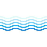Blue lines waves gradient decorative frame, vector design template, abstract water waves