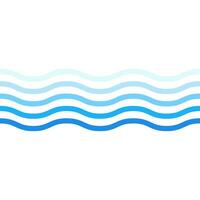 Blue lines waves gradient decorative frame, vector design template, abstract water waves