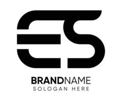 E S logo design vector template