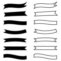 Banner icon vector set. Ribbon illustration sign collection. Label symbol. Decorative logo.
