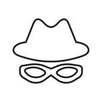 Incognito icon vector. Unknown illustration sign. Nameless symbol or logo. vector