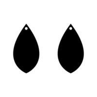 Earrings icon vector set. Teardrop earrings illustration sign collection. Bijouterie symbol or logo.