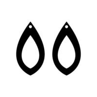 Earrings icon vector set. Teardrop earrings illustration sign collection. Bijouterie symbol or logo.