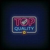 Neon Sign top quality with brick wall background vector