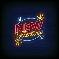 Neon Sign new collection with brick wall background vector