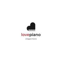 music love logo, love piano logo design on isolated background vector