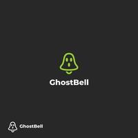 ghost combine with bell logo design creative concept vector