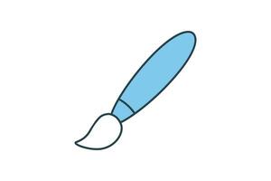 Paint brush icon. icon related to A classic symbol of painting and creativity. flat line icon style. Simple vector design editable