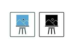 Canvas board icon. icon related to painting. Painting surface. solid icon style. Simple vector design editable