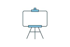Easel icon. icon related to painting. stand used to hold the canvas. flat line icon style. Simple vector design editable