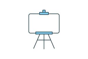 Easel icon. icon related to painting. stand used to hold the canvas. flat line icon style. Simple vector design editable